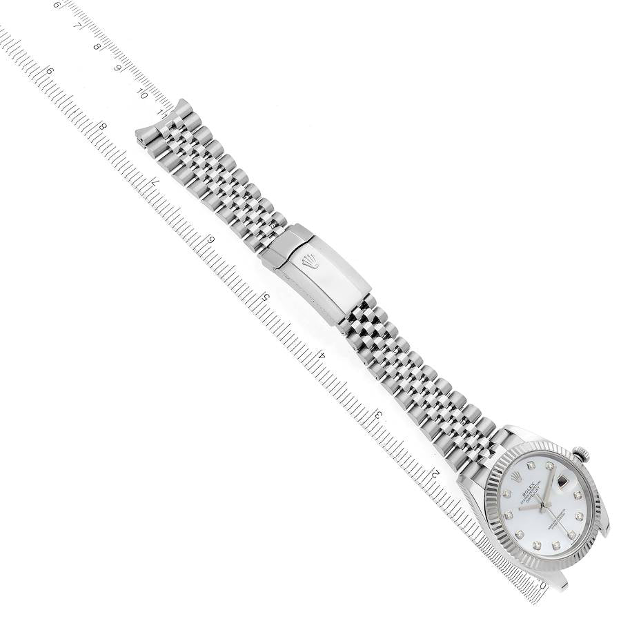 Rolex Datejust 41 Steel White Gold Mother Of Pearl Diamond Dial Mens Watch 126334 41mm