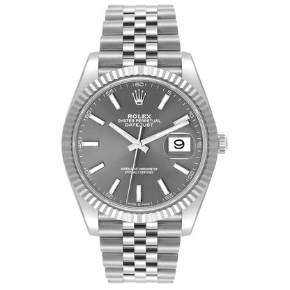 Rolex Datejust 41 Steel White Gold Slate Dial Watch 126334 41mm