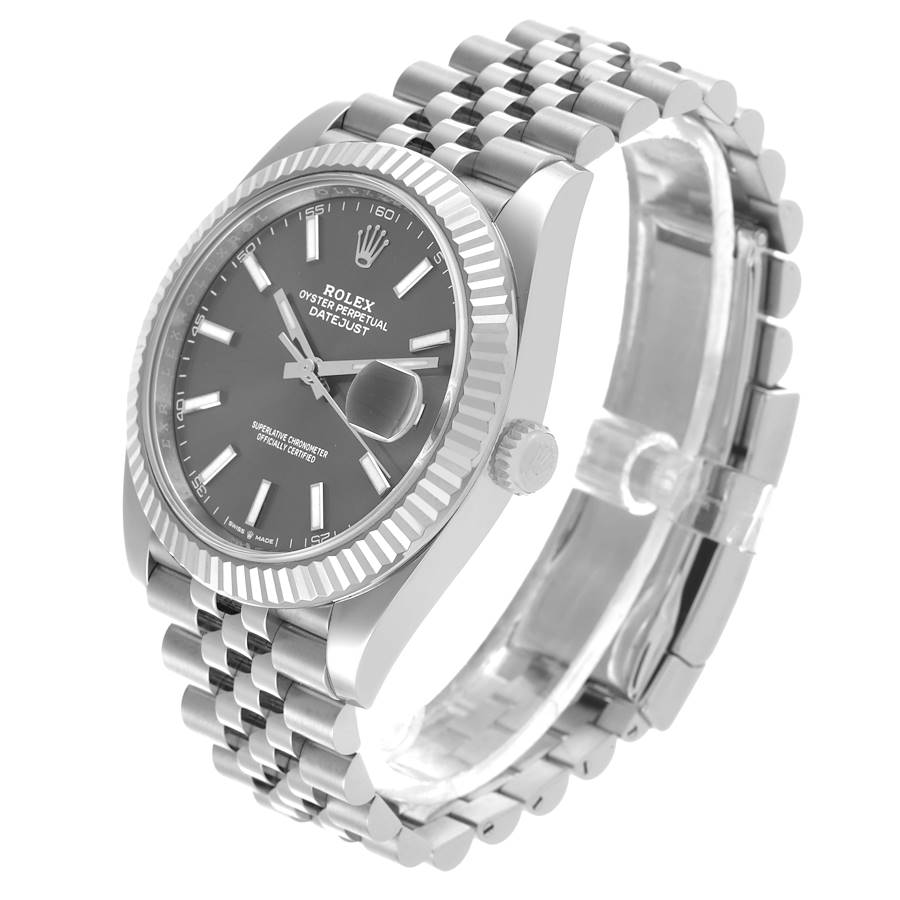 Rolex Datejust 41 Steel White Gold Slate Dial Watch 126334 41mm
