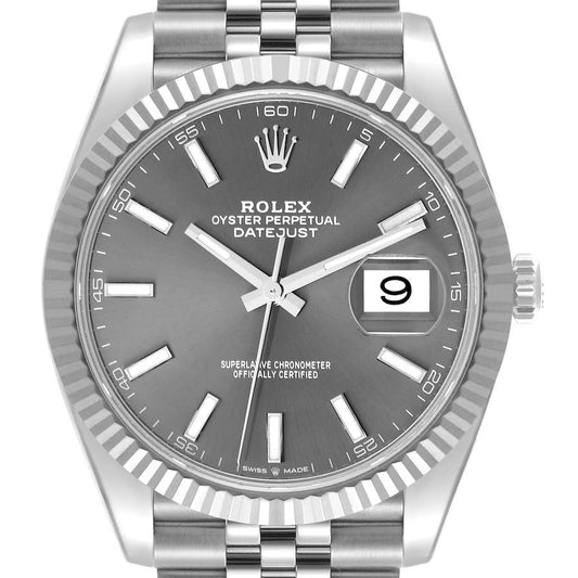 Rolex Datejust 41 Steel White Gold Slate Dial Watch 126334 41mm