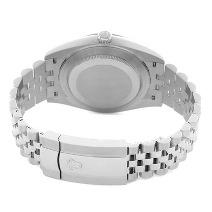 Rolex Datejust 41 Steel White Gold Slate Diamond Dial Mens Watch 126334 41mm