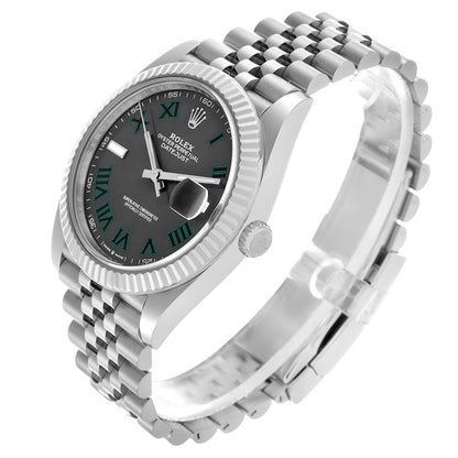 Rolex Datejust 41 Steel White Gold Wimbledon Dial Mens Watch 126334 41mm