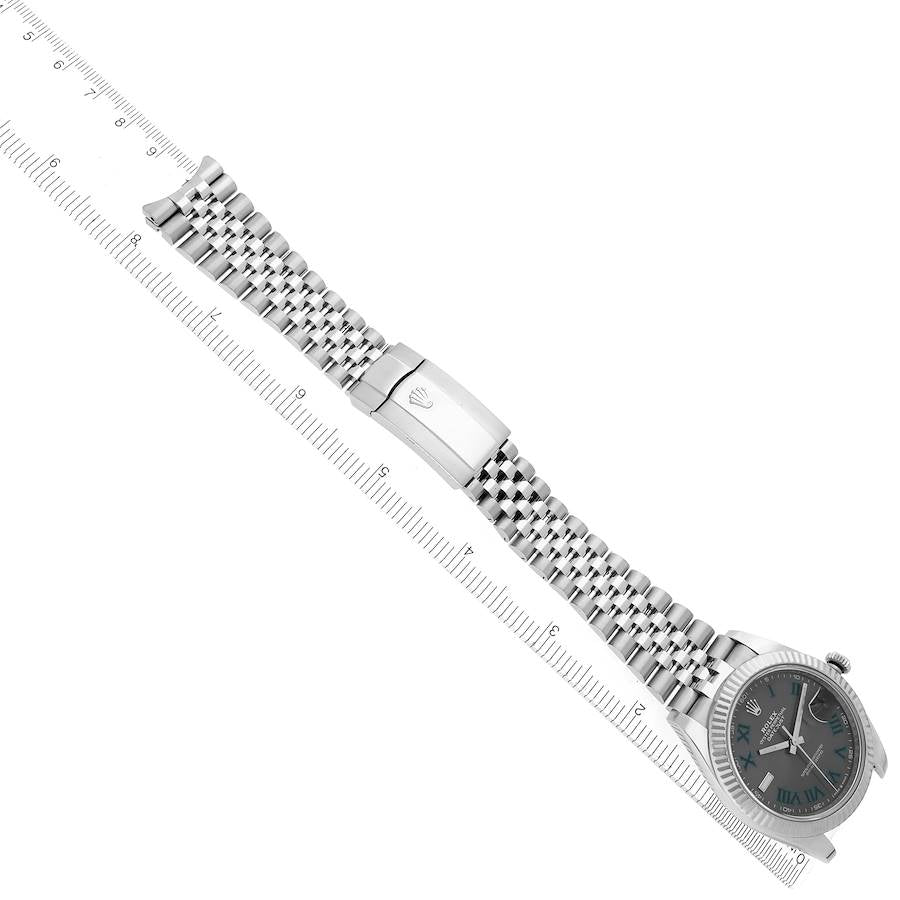 Rolex Datejust 41 Steel White Gold Wimbledon Dial Mens Watch 126334 41mm