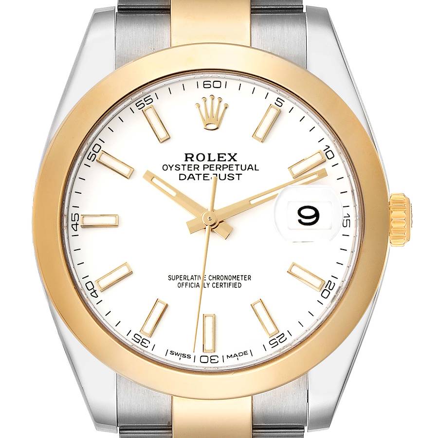 Rolex Datejust 41 Steel Yellow Gold Domed Bezel Mens Watch 126303 41mm