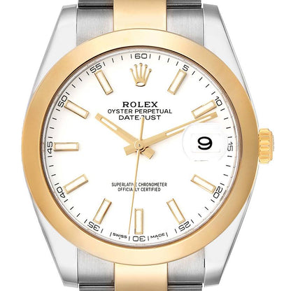 Rolex Datejust 41 Steel Yellow Gold Domed Bezel Mens Watch 126303 41mm