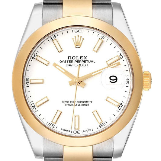 Rolex Datejust 41 Steel Yellow Gold Domed Bezel Mens Watch 126303 41mm