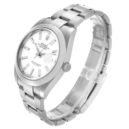 Rolex Datejust 41 White Dial Steel Mens Watch 126300 41mm