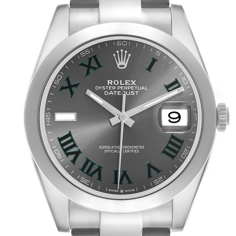 Rolex Datejust 41 Wimbledon Dial Steel Mens Watch 126300 41mm