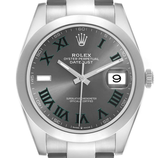 Rolex Datejust 41 Wimbledon Dial Steel Mens Watch 126300 41mm