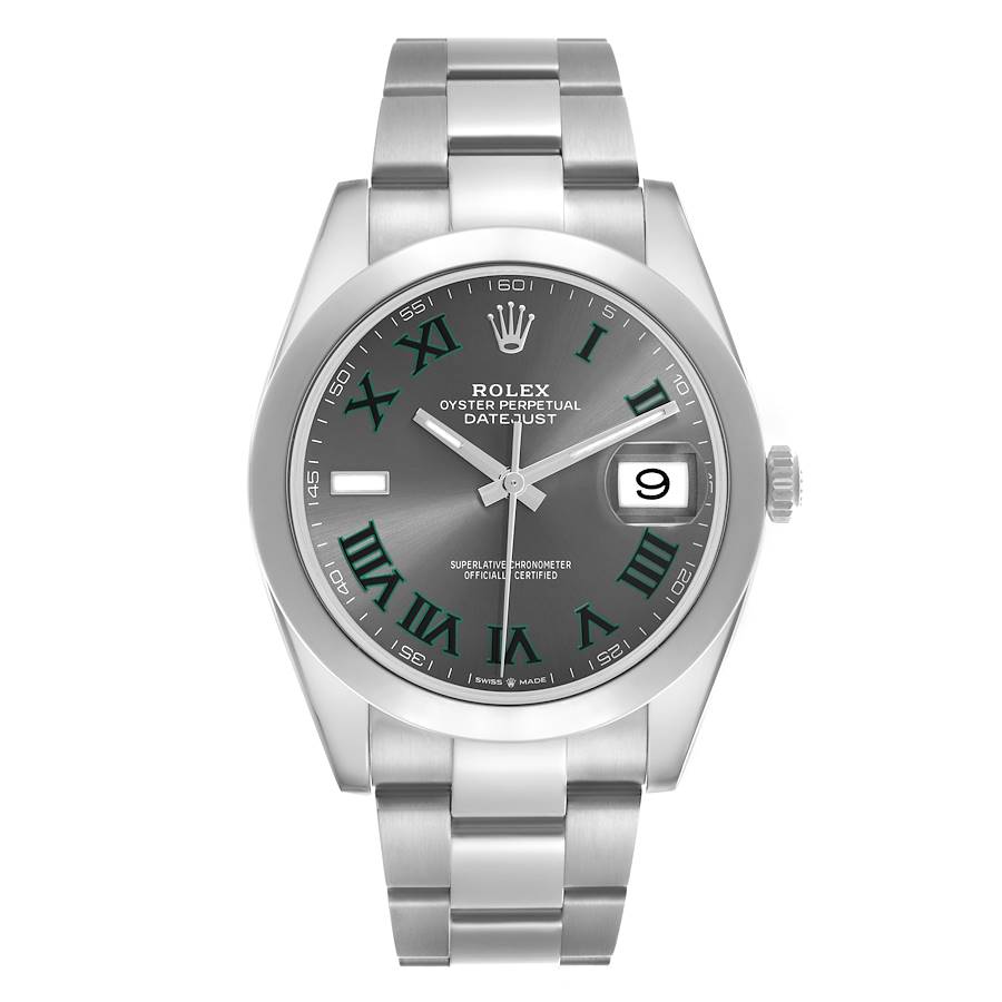 Rolex Datejust 41 Wimbledon Dial Steel Mens Watch 126300 41mm