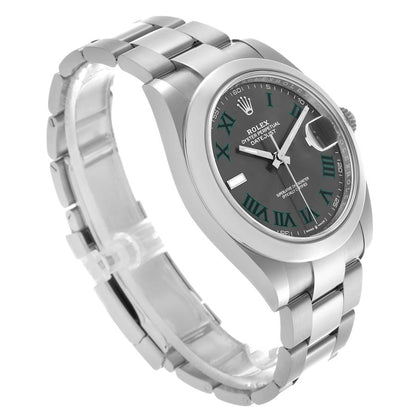 Rolex Datejust 41 Wimbledon Dial Steel Mens Watch 126300 41mm