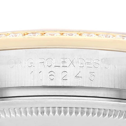 Rolex Datejust Champagne Dial Steel Yellow Gold Diamond Men's Watch 116243 36mm