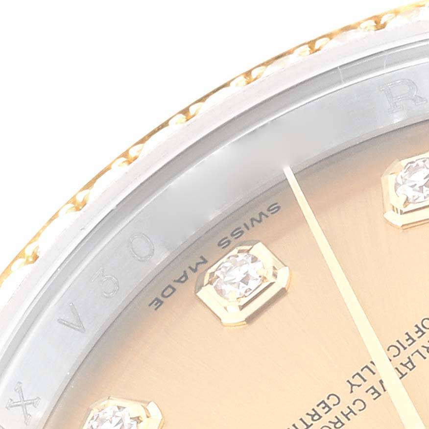 Rolex Datejust Champagne Dial Steel Yellow Gold Diamond Men's Watch 116243 36mm