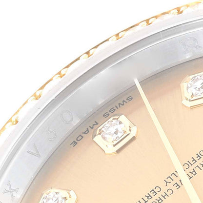 Rolex Datejust Champagne Dial Steel Yellow Gold Diamond Men's Watch 116243 36mm