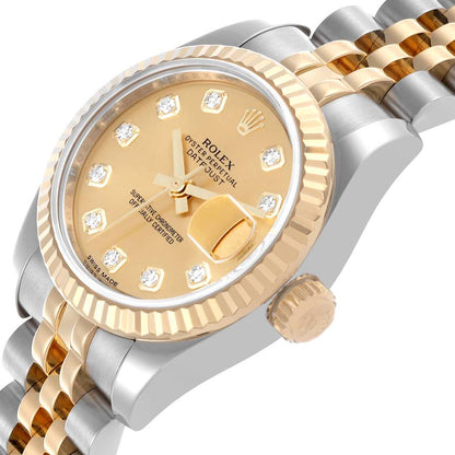 Rolex Datejust 26 Diamond Dial Steel Yellow Gold Ladies Watch 179173 26mm