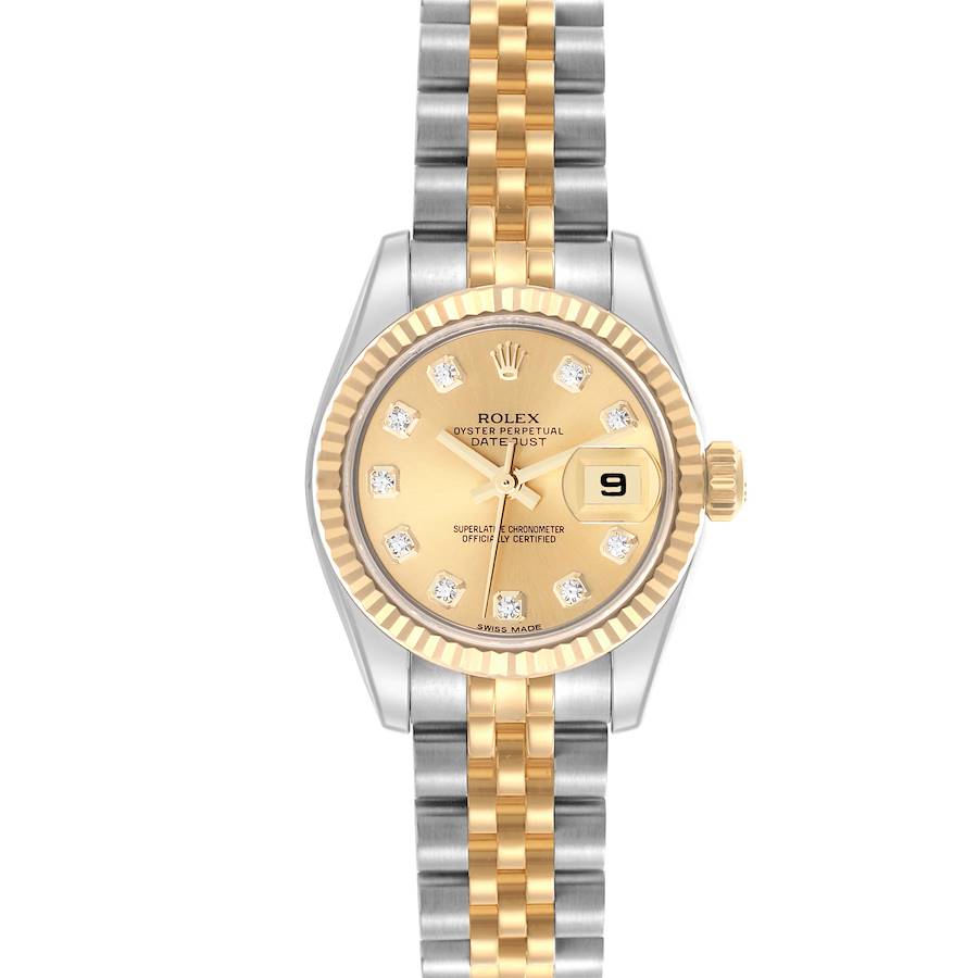 Rolex Datejust 26 Diamond Dial Steel Yellow Gold Ladies Watch 179173 26mm