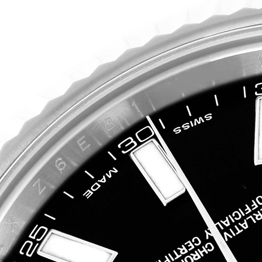 Rolex Datejust II 41 White Gold Steel Black Dial Watch 116334 41mm