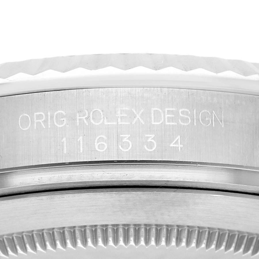 Rolex Datejust II 41 White Gold Steel Black Dial Watch 116334 41mm