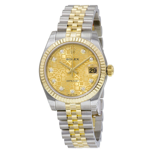 Rolex Datejust Lady 31 Automatic Champagne Dial Stainless Steel and 18kt Yellow Gold Jubilee Bracelet Ladies Watch 178273CJDJ