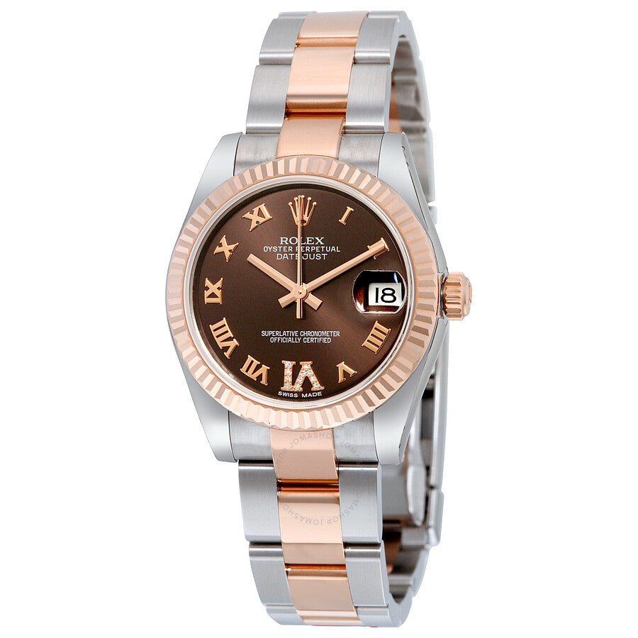 Rolex Datejust Lady 31 Chocolate Brown Dial Stainless Steel and 18K Everose Gold Oyster Bracelet Automatic Watch 178271CHRDO