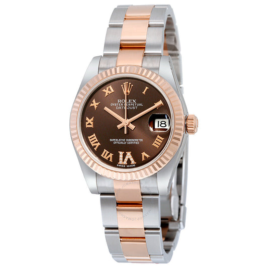Rolex Datejust Lady 31 Chocolate Brown Dial Stainless Steel and 18K Everose Gold Oyster Bracelet Automatic Watch 178271CHRDO