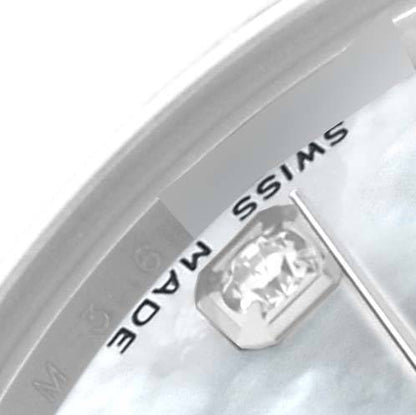 Rolex Datejust 31 Midsize Mother Of Pearl Diamond Dial Steel White Gold Watch 178274 31mm
