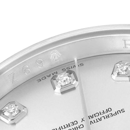 Rolex Datejust 36 Steel White Gold Silver Diamond Dial Mens Watch 116234 36mm