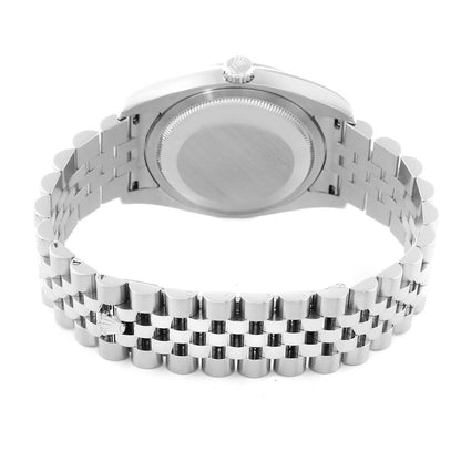 Rolex Datejust 36 Steel White Gold Silver Diamond Dial Mens Watch 116234 36mm