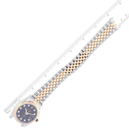 Rolex Datejust 36 Steel Yellow Gold Black Diamond Dial Mens Watch 116233 36mm