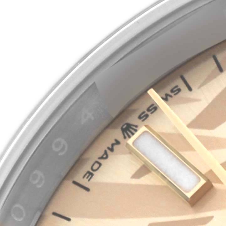 Rolex Datejust 36 Steel Yellow Gold Golden Palm Dial Mens Watch 126233 36mm