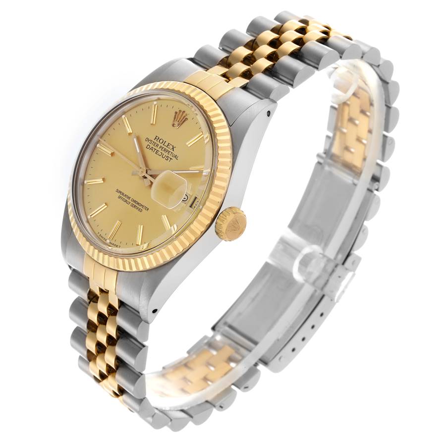 Rolex Datejust Steel Yellow Gold Vintage Mens Watch 16013 36mm