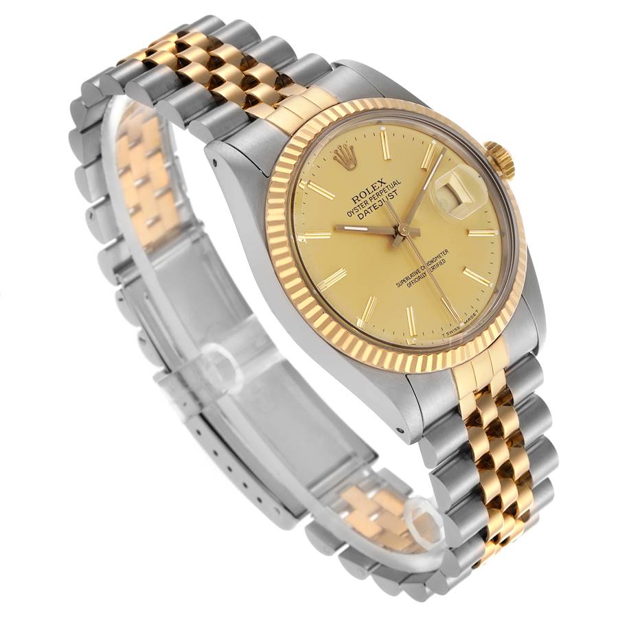 Rolex Datejust Steel Yellow Gold Vintage Mens Watch 16013 36mm