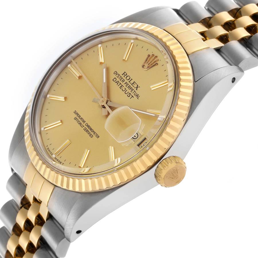 Rolex Datejust Steel Yellow Gold Vintage Mens Watch 16013 36mm