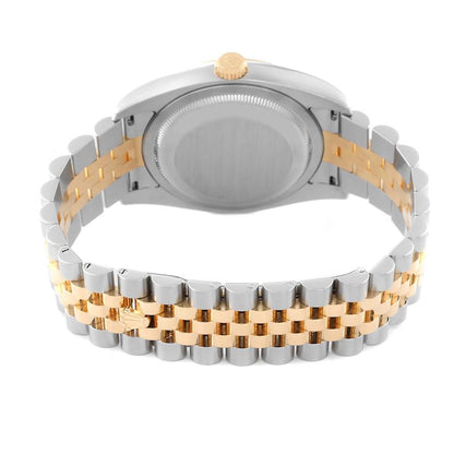 Rolex Datejust 36 Steel Yellow Gold White Dial Mens Watch 116233 36mm