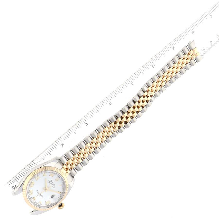 Rolex Datejust 36 Steel Yellow Gold White Dial Mens Watch 116233 36mm