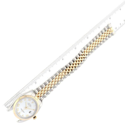 Rolex Datejust 36 Steel Yellow Gold White Dial Mens Watch 116233 36mm