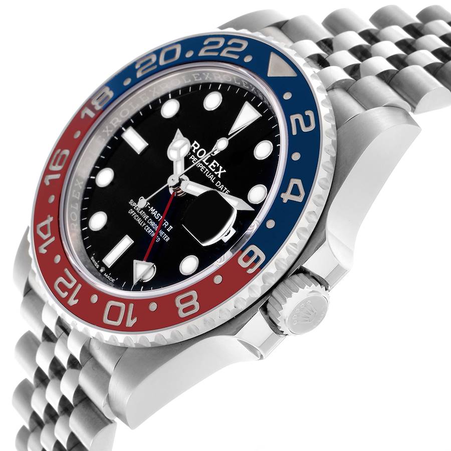 Rolex GMT Master II Blue Red Pepsi Bezel Steel Mens Watch 126710BLRO (Pepsi) 40mm