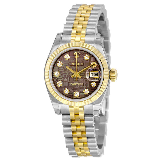 Rolex Lady Datejust 26 Black Mother of Pearl Dial Stainless Steel and 18K Yellow Gold Jubilee Bracelet Automatic Watch 179173BMJDJ