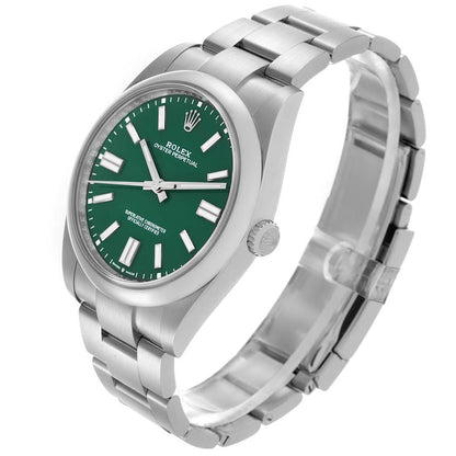 Rolex Oyster Perpetual 41 Green Dial Steel Mens Watch 124300 41mm