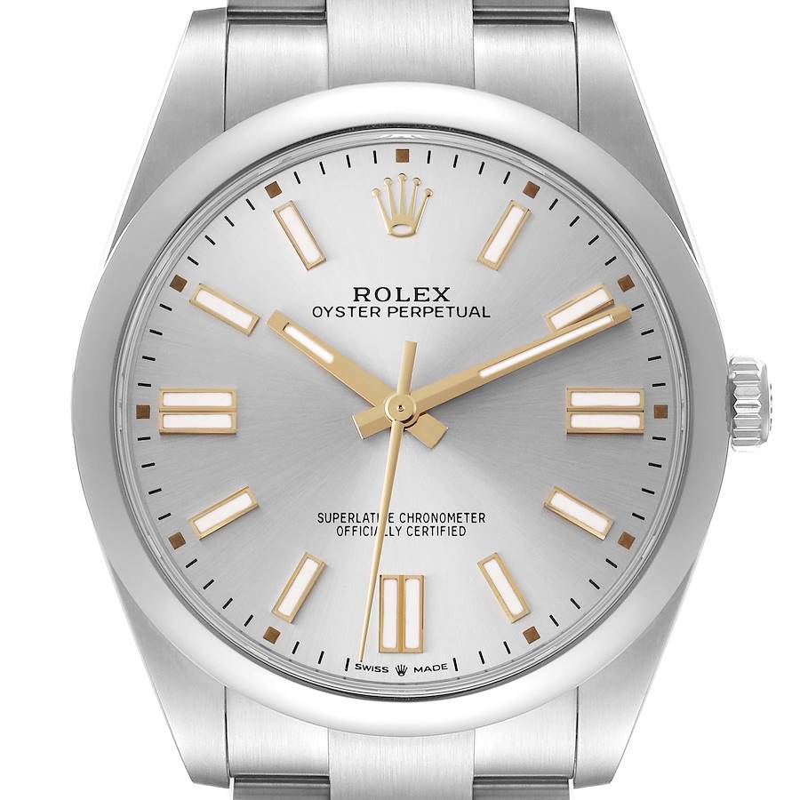 Rolex Oyster Perpetual 41 Silver Dial Steel Mens Watch 124300 41mm