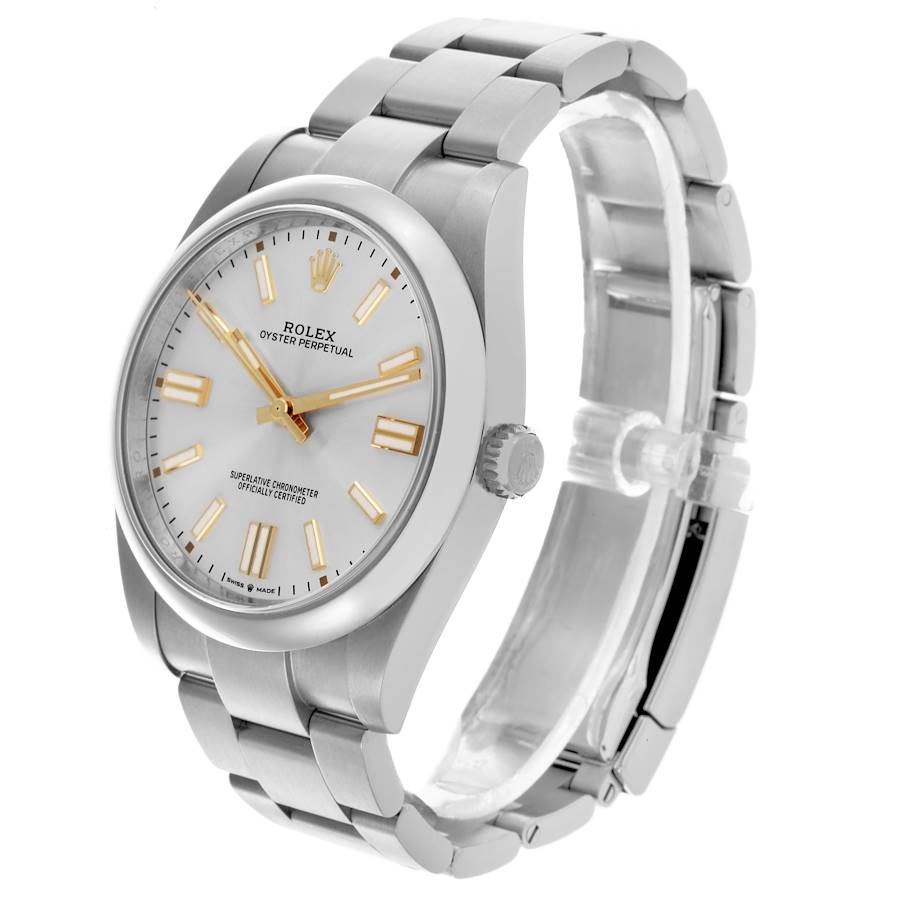 Rolex Oyster Perpetual 41 Silver Dial Steel Mens Watch 124300 41mm