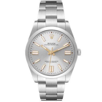 Rolex Oyster Perpetual 41 Silver Dial Steel Mens Watch 124300 41mm