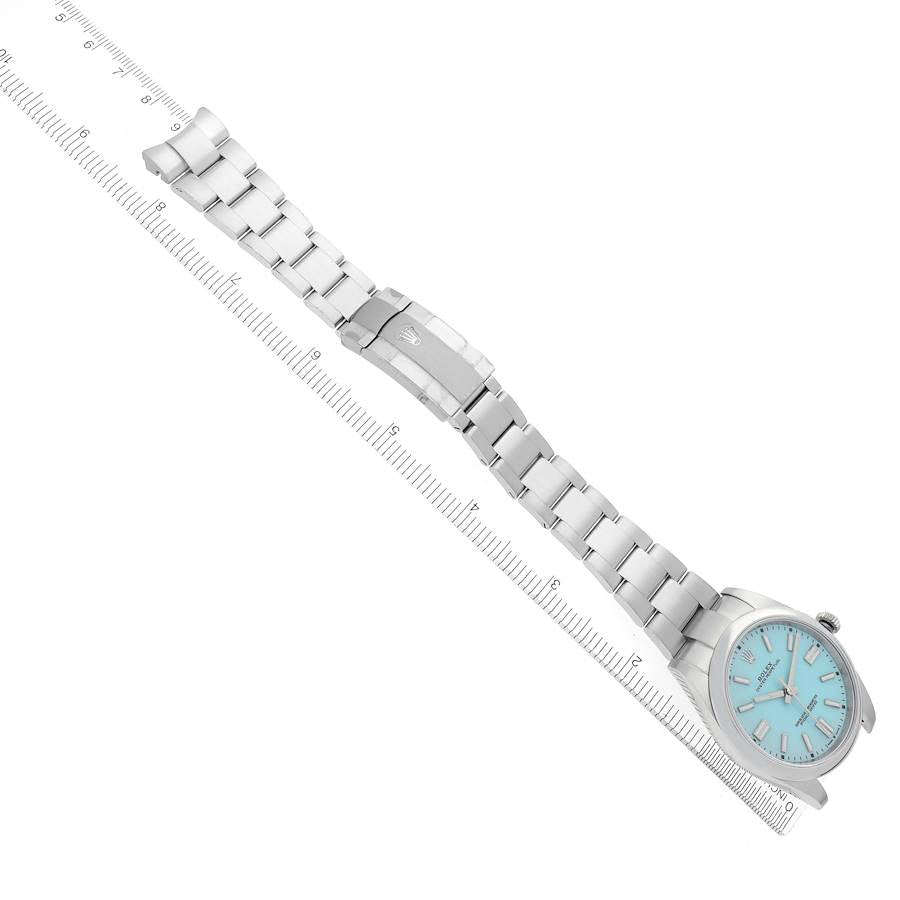 Rolex Oyster Perpetual 41 Turquoise Dial Steel Mens Watch 124300 41mm
