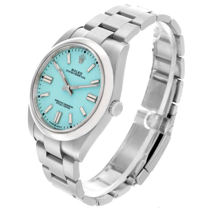 Rolex Oyster Perpetual 41 Turquoise Dial Steel Mens Watch 124300 41mm