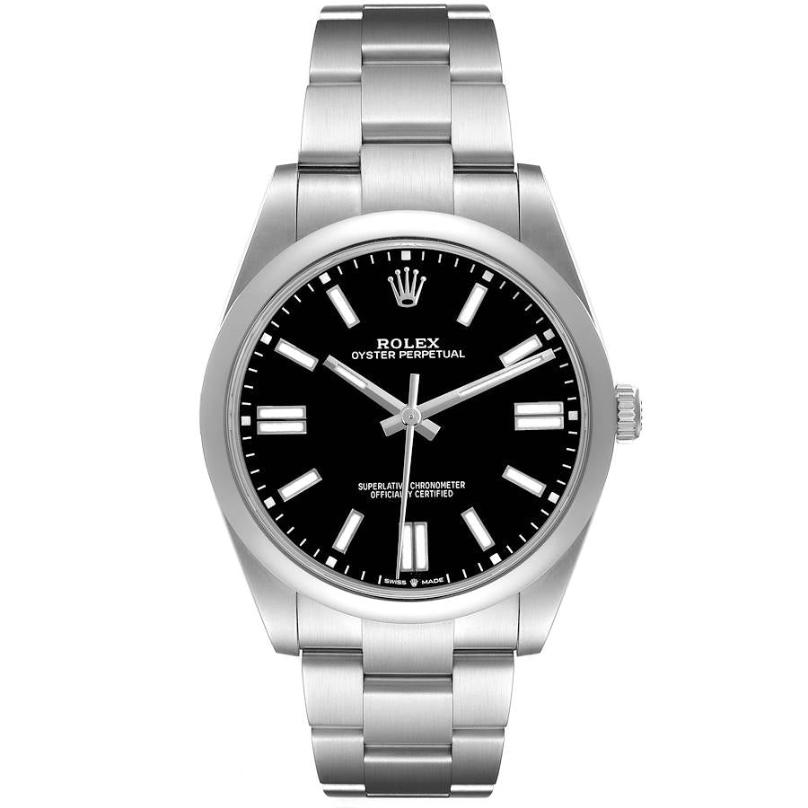 Rolex Oyster Perpetual 41 Black Dial Steel Mens Watch 124300 41mm