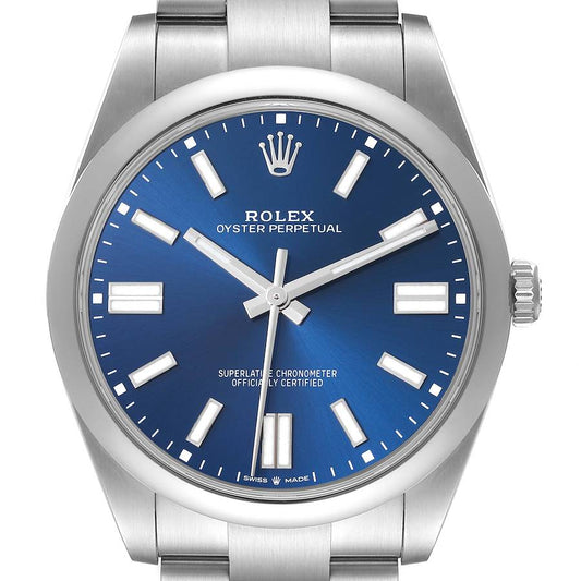 Rolex Oyster Perpetual 41 Blue Dial Steel Mens Watch 124300 41mm