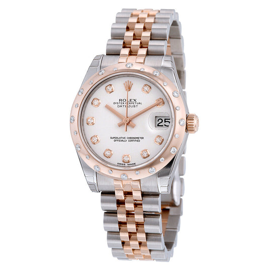 Rolex Oyster Perpetual Datejust 31 White Dial Stainless Steel and 18K Everose Gold Jubilee Bracelet Automatic Ladies Watch 178341WDJ