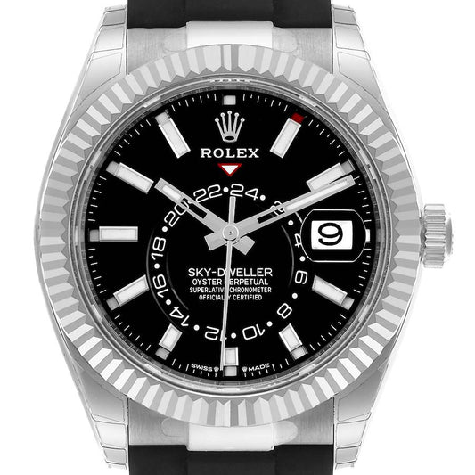 Rolex Sky-Dweller 42 Black Dial White Gold Mens Watch 336239 42mm