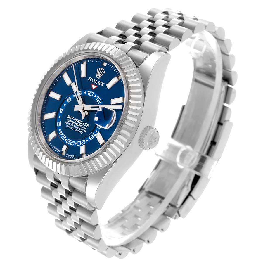 Rolex Sky-Dweller Steel White Gold Blue Dial Mens Watch 336934 42mm