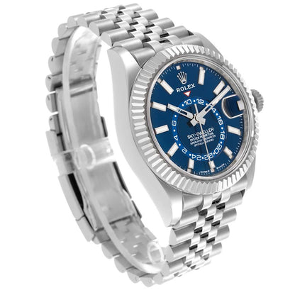 Rolex Sky-Dweller Steel White Gold Blue Dial Mens Watch 336934 42mm